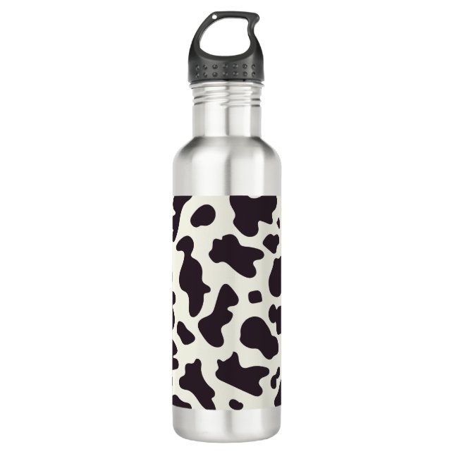 Black and White Cow Pattern Print 710 Ml Water Bottle (Front)