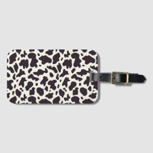 Black and White Cow Pattern Print Luggage Tag