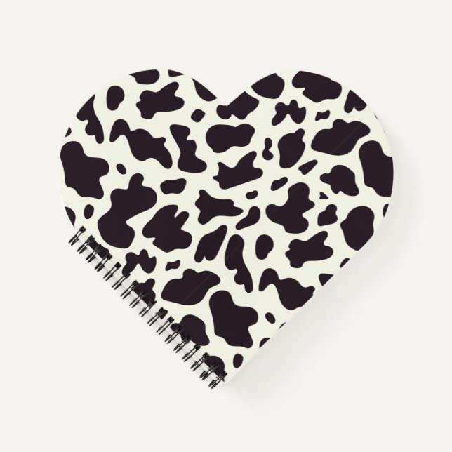 Black and White Cow Pattern Print Notebook (Front)