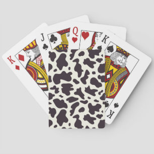 Black and White Cow Pattern Print Playing Cards