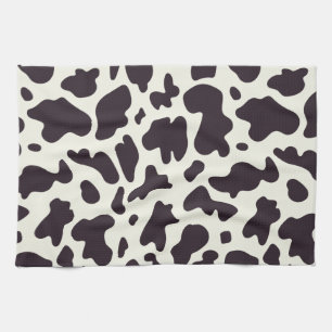 Black and White Cow Pattern Print Shower Curtain Kitchen Towel