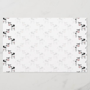 Black and White Cow Pattern. Stationery
