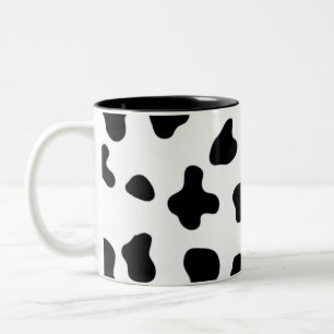 Black and White Cow Pattern Two-Tone Coffee Mug