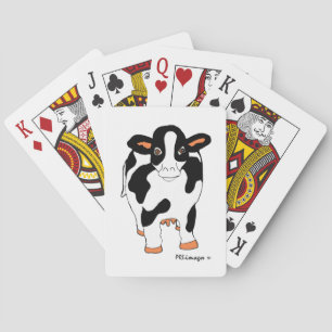 Black and White Cow Playing Cards