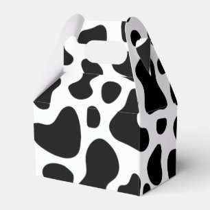 Black and White Cow Print Birthday Favor Box