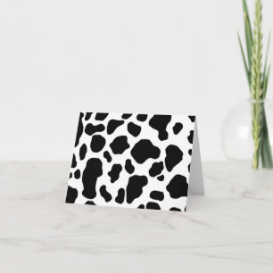 black and white cow print card