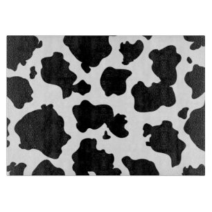 Black and white cow print cutting board