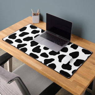 Black And White Cow Print Desk Mat