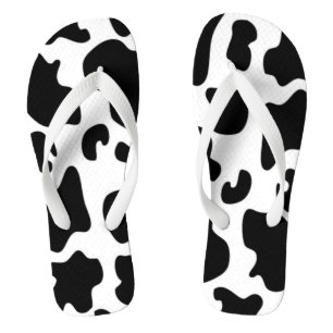 Black and White Cow print Flip Flops