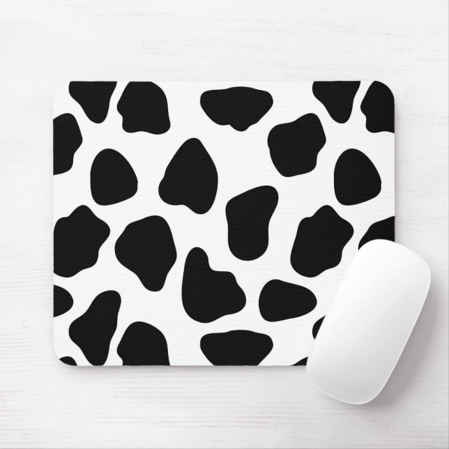 Black And White Cow Print Mouse Pad (With Mouse)