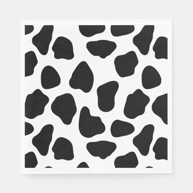 Black And White Cow Print Napkin (Front)