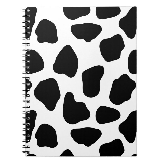 Black And White Cow Print Notebook (Front)