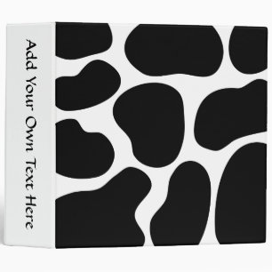Black and White Cow Print Pattern. Binder