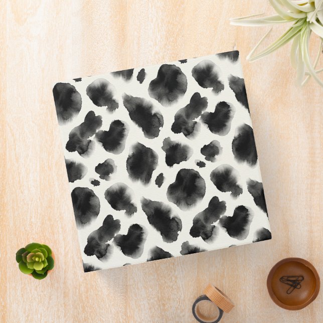 Black and White Cow Print Pattern Binder (In Situ)