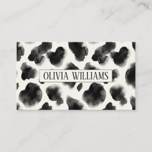Black and White Cow Print Pattern Business Card