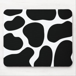 Black and White Cow Print Pattern. Mouse Pad