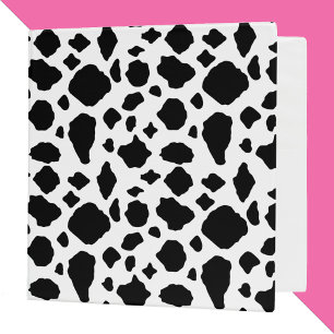 Black and White Cow Print Pattern Spots Binder