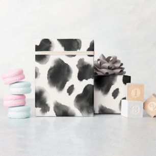 Black and White Cow Print Pattern Wrapping Paper