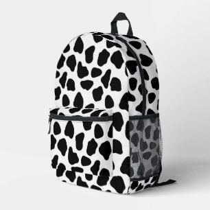 Black And White Cow Print Printed Backpack