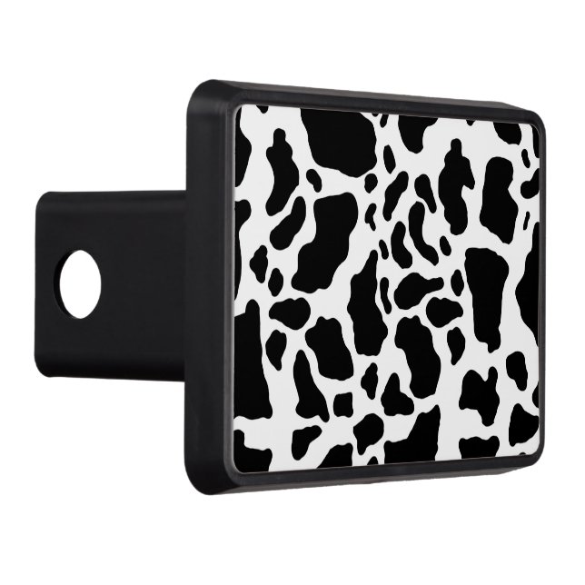 Black and White Cow Print Trailer Hitch Cover (Right)