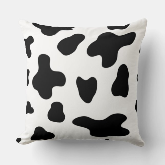Black and White Cow Skin Pattern  Throw Pillow (Front)