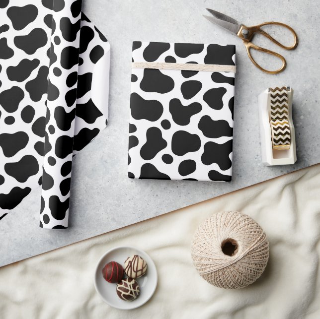 Black and White Cow Skin Wrapping Paper (Crafts)