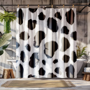 Black and white cow spots pattern faux fur texture