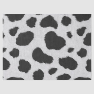 Black and white cow spots pattern faux fur texture tissue paper