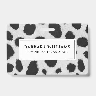 Black and white cow spots pattern fur texture badge