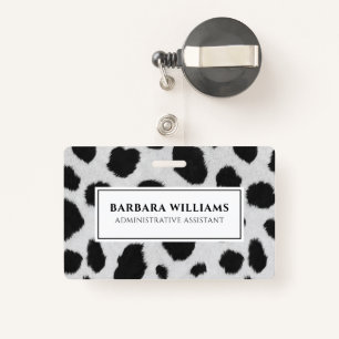 Black and white cow spots pattern fur texture badge