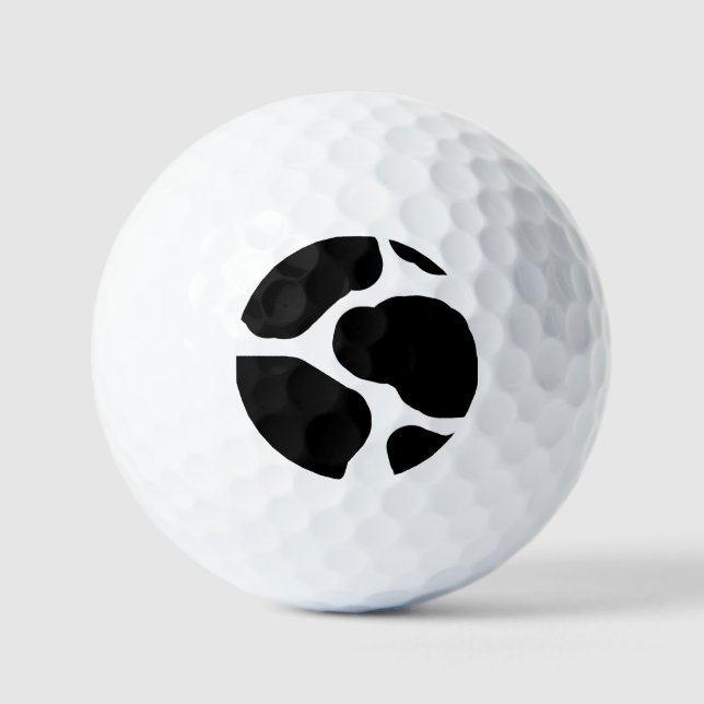 Black and White Cow Spots Pattern  Golf Balls (Front)