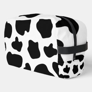 Black and white cow spots pattern toiletry bag