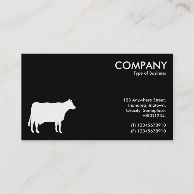 Black and White Cow Symbols Business Card (Front)