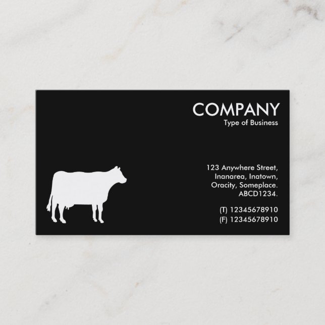Black and White Cow Symbols Business Card (Front)