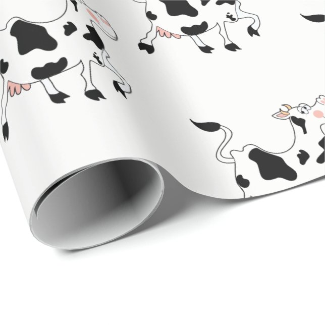 Black and White Cow Wrapping Paper (Roll Corner)