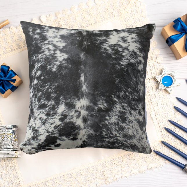 Black and White Cowhide Print Cushion (Creator Uploaded)