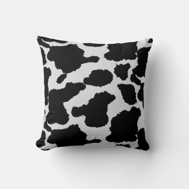 black and white cowhide throw pillow (Front)