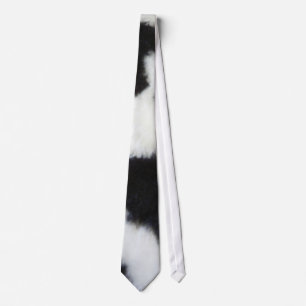 black and white cowhide tie