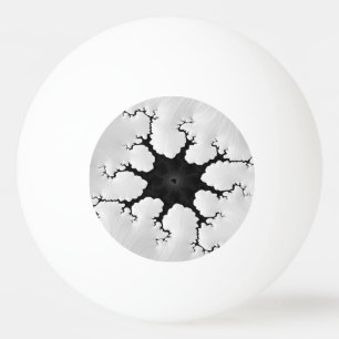 Black and White Cracked Fractal Art Ping Pong Ball