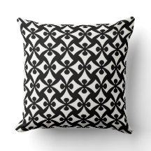 Black and White Crazy Pattern Throw Pillow