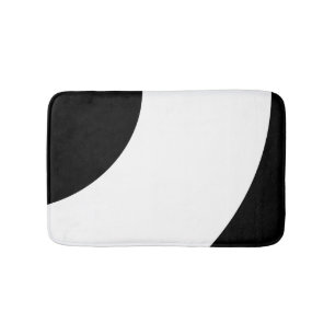 Black and White Creative Brush Strokes Bath Mat