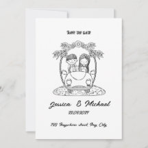 Black and white Creative wedding invitation 🎶