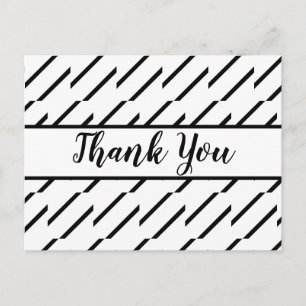 Black and White Crisp and Classic Thank You Postcard