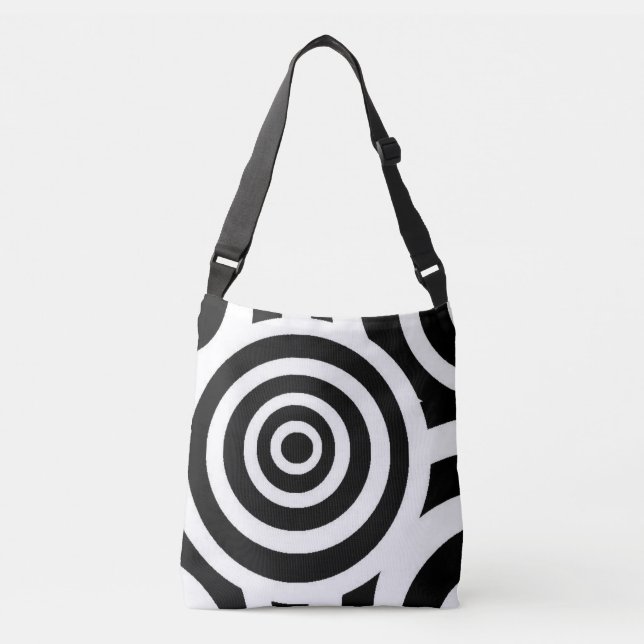 Black and White Cross Body Bag or Shoulder Tote  (Front)