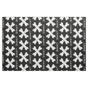Black and White Crossed Bones Personalized Pattern Fabric