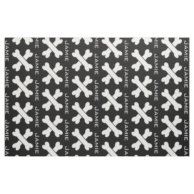 Black and White Crossed Bones Personalized Pattern Fabric (Fat Quarter)