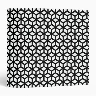 Black And White Cube Pattern Binder