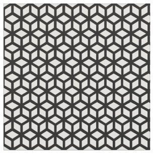 Black And White Cube Pattern Fabric
