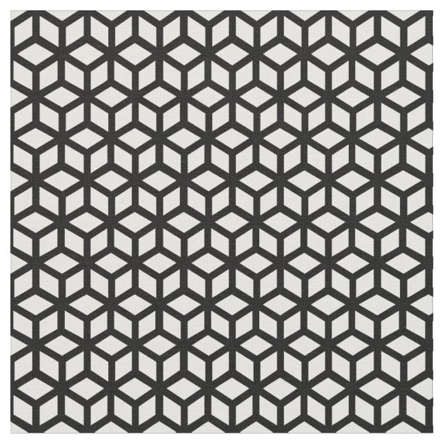 Black And White Cube Pattern Fabric (Close Up)