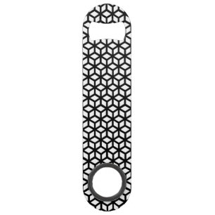 Black And White Cube Pattern Speed Bottle Opener